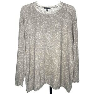 Eileen‎ Fisher organic Linen/Cotton Blend Boxy Knit long sleeve Top size Medium